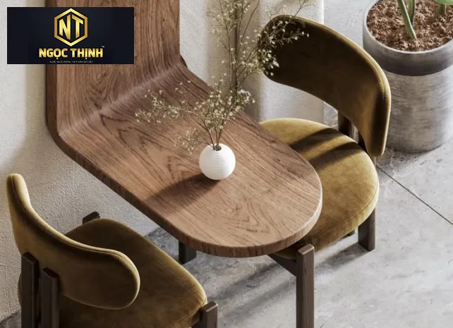 BỘ BÀN GHẾ TIỆM CAFE THIẾT KẾ TREO TƯỜNG NHỎ GỌN CHO DIỆN TÍCH TIẾT KIỆM - BCF04